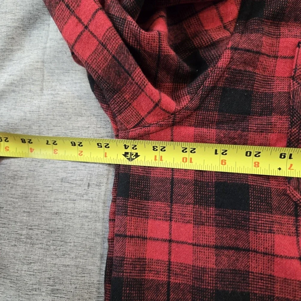 Hawke And Co. Men's Fleece Lined Shirt Jacket Black Red Plaid Hood Pockets XL - Picture 5 of 11